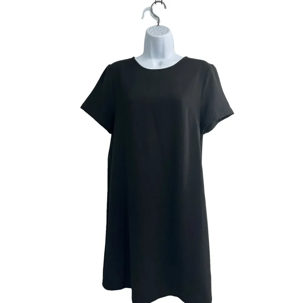 Felicity &‎ Coco Black Short Sleeve Shift Dress Small